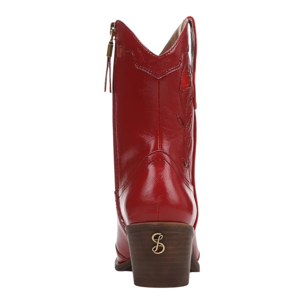 Sam & Libby Women's Flash Block Heel Western Low Shaft Boots Red Size 8 - Picture 3 of 5
